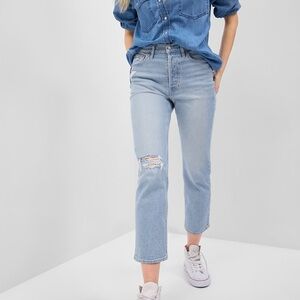 GAP Denim Cheeky Straight High Rise Jeans Light Wash
